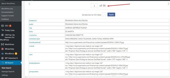 posting ribuan artikel dengan plugin wp all import,