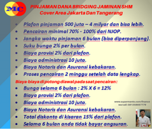 Dana Bridging Jaminan SHM di BSD