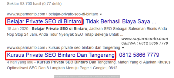 Kursus SEO Bintaro BSD Dan Tangerang